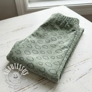 Tissu velours cotelé STRETCH Little clouds old green