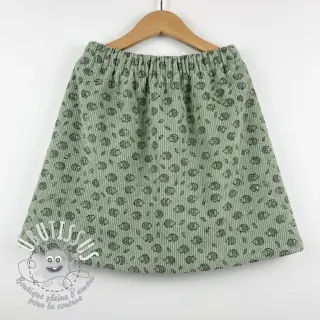 Tissu velours cotelé STRETCH Little hedgehog old green