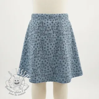 Tissu velours cotelé STRETCH Little deer old blue