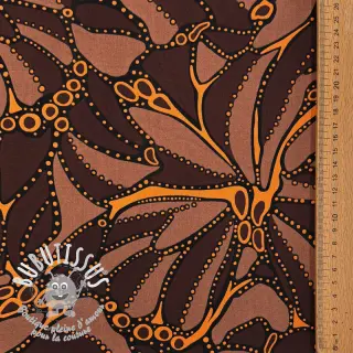 Tissu coton SATIN Abstract dark brown