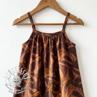 Tissu coton SATIN Abstract dark brown