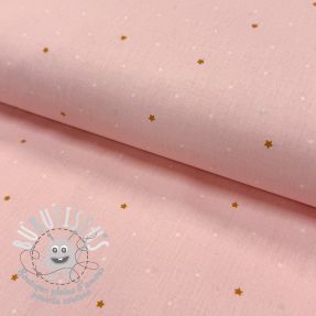 Tissu coton Sweet bear star light rose ORGANIC