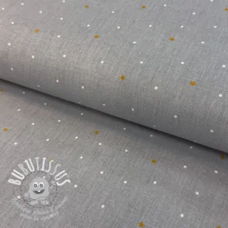 Tissu coton Sweet bear star light grey ORGANIC