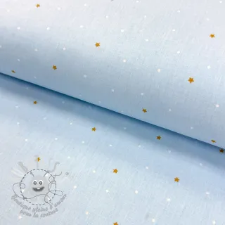 Tissu coton Sweet bear star light blue ORGANIC