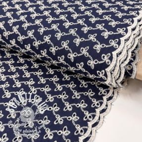 Tissu coton EMBROIDERY Rosemary navy