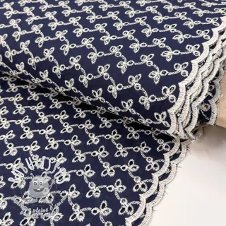 Tissu coton EMBROIDERY Rosemary navy