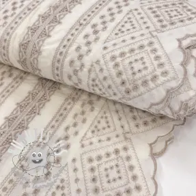 Tissu coton EMBROIDERY Lilian beige