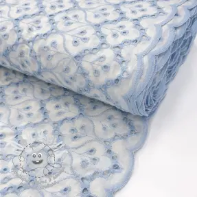 Tissu coton EMBROIDERY Lilian blue