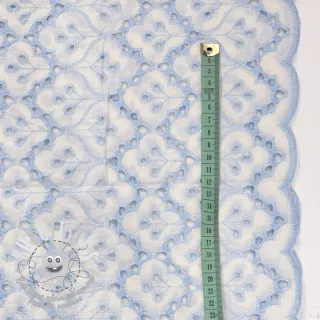 Tissu coton EMBROIDERY Lilian blue