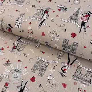 Tissu déco Linenlook Cute Paris multico