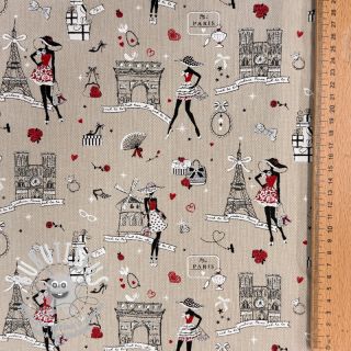 Tissu déco Linenlook Cute Paris multico