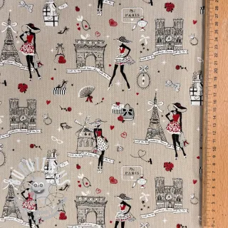 Tissu déco Linenlook Cute Paris multico