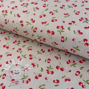 Tissu déco Linenlook Griotte multico