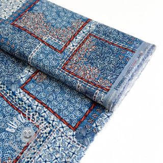 Viscose RADIANCE Patchwork blue digital print