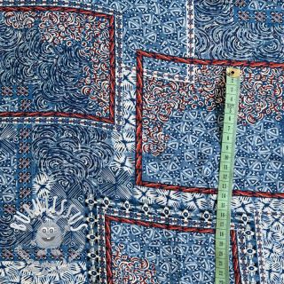 Viscose RADIANCE Patchwork blue digital print