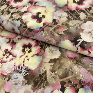 Viscose RADIANCE Viola taupe digital print