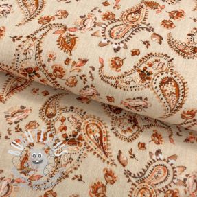 Tissu double gaze/mousseline Paisley sand digital print
