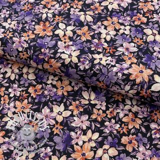 Tissu coton Sketched meadow black digital print