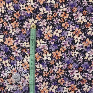 Tissu coton Sketched meadow black digital print