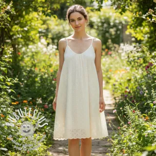 Tissu coton EMBROIDERY Rosemary white