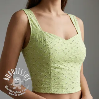 Tissu coton EMBROIDERY Rosemary lime