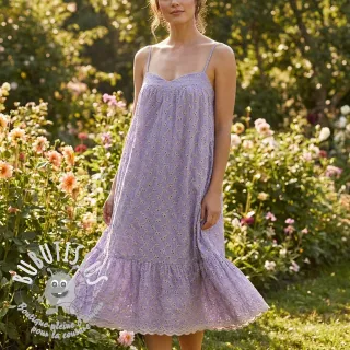 Tissu coton EMBROIDERY Rosemary lilac