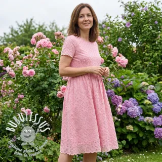 Tissu coton EMBROIDERY Rosemary rose