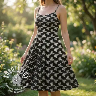 Tissu coton EMBROIDERY Rosemary black