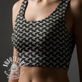 Tissu coton EMBROIDERY Rosemary black