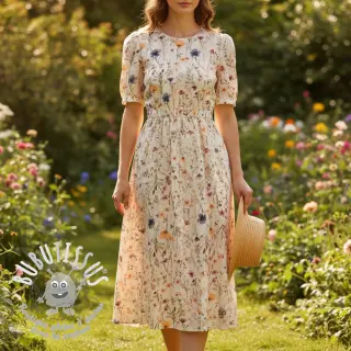 Viscose lin Botanic design A