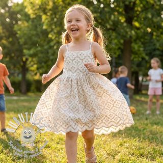 Tissu coton EMBROIDERY Lilian natural