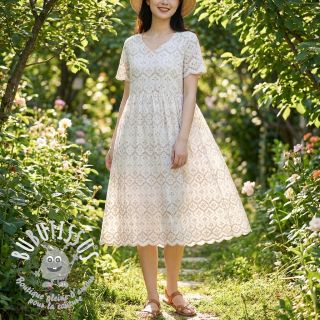 Tissu coton EMBROIDERY Lilian natural