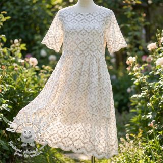 Tissu coton EMBROIDERY Lilian natural