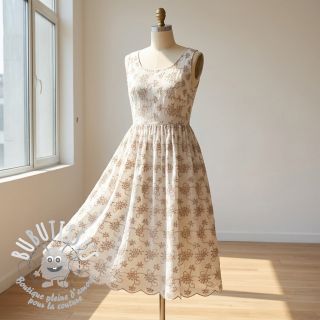 Tissu coton EMBROIDERY Lilian ecru