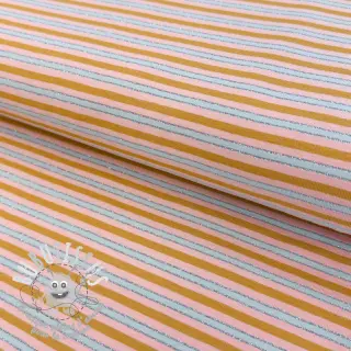 Jersey LUREX Stripes ochre silver