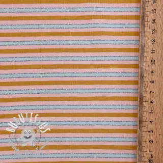 Jersey LUREX Stripes ochre silver