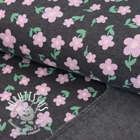 Sweat envers minkee Flowers indigo melange