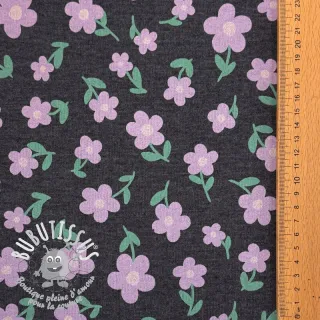 Sweat envers minkee Flowers indigo melange