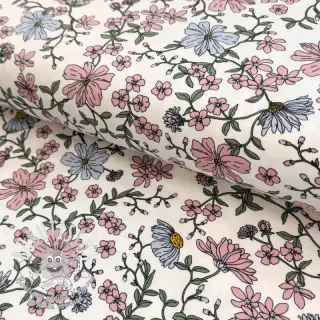 Jersey Flowers ecru
