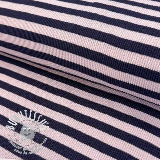 Jersey WAFFLE YARN DYED Stripes navy lilac