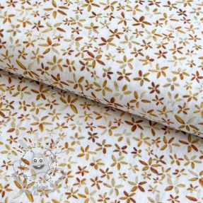 Tissu double gaze/mousseline Flowers Tanja white digital print