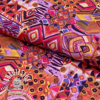 Tissu coton VOILE Abstract ochre digital print