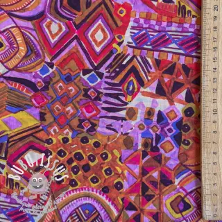 Tissu coton VOILE Abstract ochre digital print