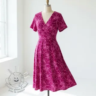 Viscose ECOVERO Flowers fuchsia
