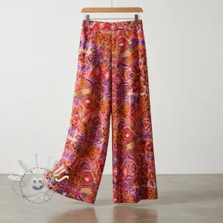 Tissu coton VOILE Abstract ochre digital print