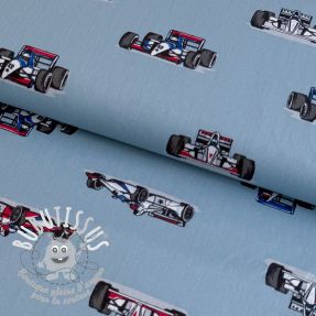 Tissu coton Cars light blue