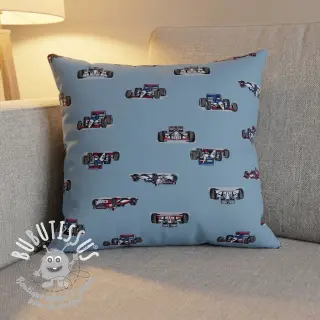 Tissu coton Cars light blue