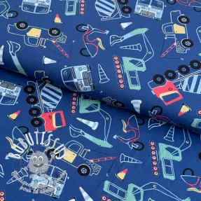 Tissu coton Vehicles blue