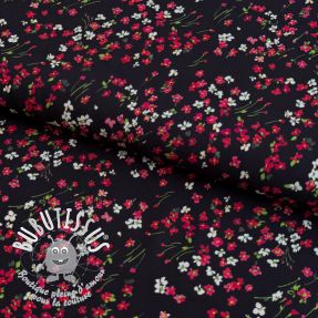 Viscose ECOVERO Floweria black digital print