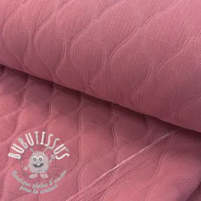 Tissu double gaze/mousseline QUILT Wave mauve